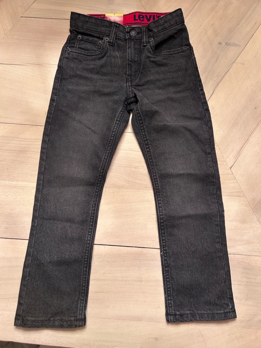 Levi's Boys Black 511 Slim Jeans- adjustable waist size 6 NWT